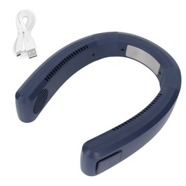 Neck Fan USB Charging 80 Holes 4000 to 5500rpm High Poly Wind Wearable Fan Portable Fan for Household Outdoor Blue