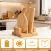 GZLT Bamboo Pot Lid Holder Stand, Cutting Board Organizer and