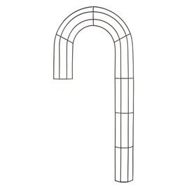 Darice Holiday Metal Wreath Form-Candy Cane-28 x 12.5 inches Wire 1pc