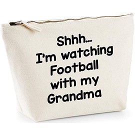 Hippowarehouse I'm watching Football with my Grandma printed make up cosmetic wash bag 18x19x9cm