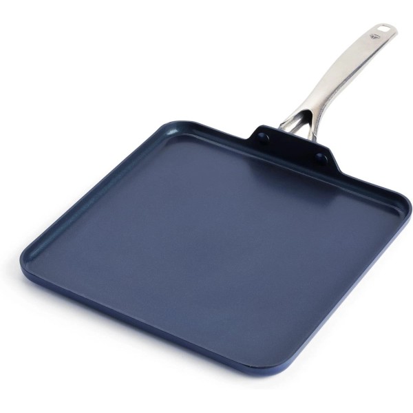 Branded Blue Diamond 11" Griddle Pan, Diamond Infused Healthy Ceramic
