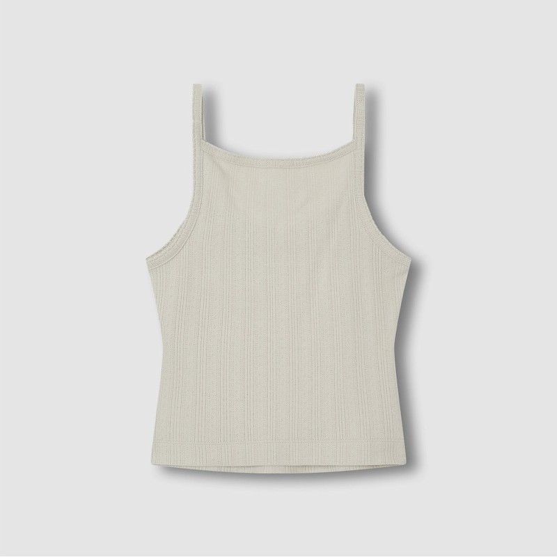 JAJU [JAJU/자주] 여 코튼 포인텔 크롭 캐미솔_카키그레이 [JAJU] Women's Cotton