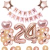 24th Birthday Balloons, Balloons, Decoration Set, Number Balloons, 24 Happy