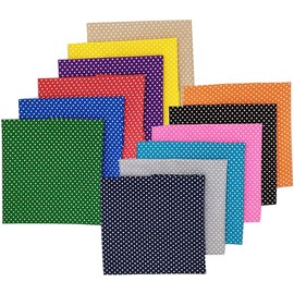 CraftsFabrics Fanni 20Pcs/lot Polka Dot 100% Cotton Twill Printed Precut Squares for Quilting, Arts, Crafts, Sewing, DIY Projects
