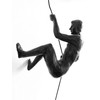 1x Bronze Climber Left-Arm-Up Climbing Man with Wire Rope Wall