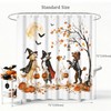 Halloween Dog Shower Curtain, Watercolor Puppies Witch Ghost Vampire Skeleton
