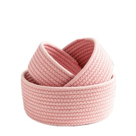 Duories 1 Stück Runden Aufbewahrungskorb Korb Baumwollseil Geflochten,Wickelkommode Organizer,Bad Organizer,Baby Spielzeug Organizer,für Babyzimmerr,Schlafzimmer,Wohnzimmer,Wäschekammer,Rosa,S