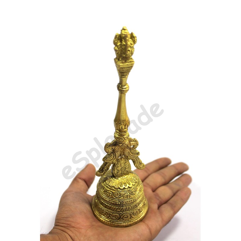 eSplanade Ganesha Brass Pooja Puja Bell Ghanti, for Poojan Purpose,