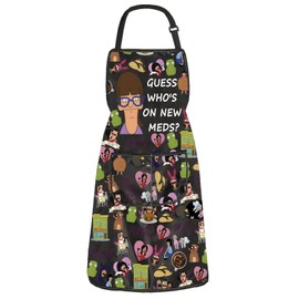 Bob's Gayle Guess Kitchen Apron Guess Who's On New Meds Apron With Pocket Gayle Of Burgers Kitchen Decor Bob's Gift (Guess Meds Apron)