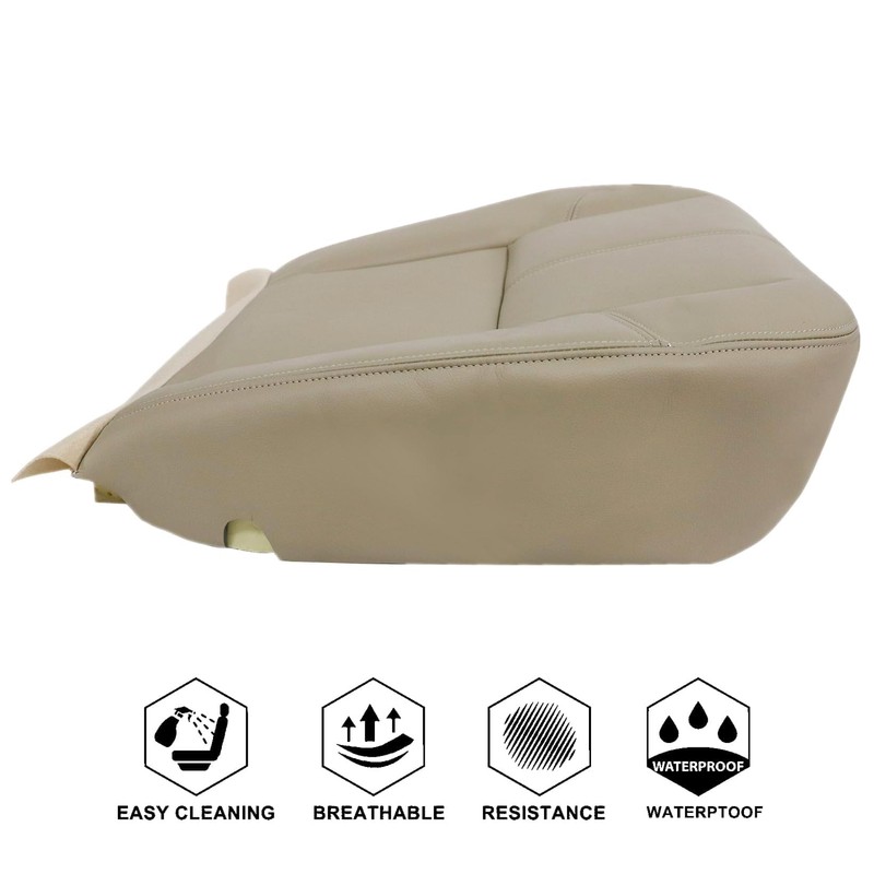 NLQR Front Driver or Passenger Bottom Replacement Seat Cover, Light