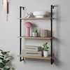 happimess MSH1000B Madera 40.55" Classic Industrial 3-Shelf Wood Wall-Mounted Open