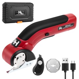 PAHTTO 電動カッター 電動マルチカッター ダンボールカッター 布カッター コードレス マルチカッター 電動ハサミ 充電式ハサミ ステンレス鋼ブレード 布 レザー カーペット 段ボール プラスチックなどの切断に Type-Cケーブル付き (レッド)