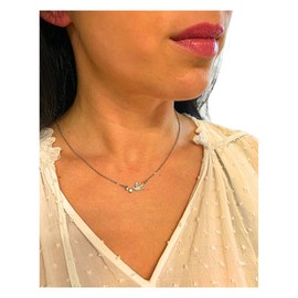 NataschaWoge® Taube Frieden Halskette SILBER Kette Geschenk Freundin Schwester Mama Friedenstaube Schmuck für Sie minimalistischer süße zierliche
