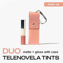 SARELLY, Dúo Telenovela, Tinta para Labios + Gloss, Estuche de Piel Vegana, Hortensia, Sarelly Creativo Lab