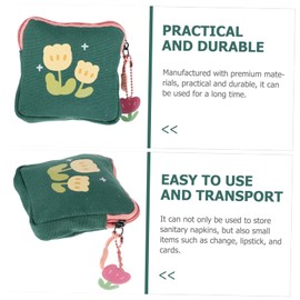 LALAFINA 5pcs Sanitary Napkin Storage Bag Pattern Pouch for School Office Travel Multi-Purpose Period Bag for Cards Feminine Products Lightweight Stylish Design