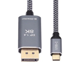 cablecc Reversible 8K@60hz HDTV Cable DisplayPort DP Source to USB 3.1 Type C USB-C Displays Male for Laptop Monitor 1.8m