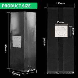 SWAWIS Pack of 50 Mushroom Grow Bags 25 x 50 cm Mushroom Grow Bag Mushroom Grow Bag Mushroom Grow Bag Mushroom Growing Set, Tear-Resistant and Strong, Grow Accessories for Mushrooms, Enoki Mushrooms,