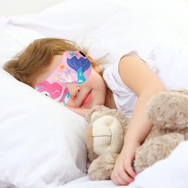 Children's Sleep Mask, 3D Sleeping Masks, Pack of 2 Sleeping Masks for Children, Eye Masks for Sleeping with Adjustable Headband, Soft Blackout Sleep Mask for Napping, Travel, Camping