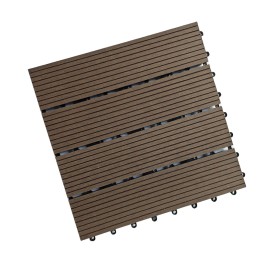 Modern Design WPC 300x300mm Anti-Slip Waterproof Square Eco-Friendly Balcony DIY Interlocking Decking for Outdoor UseColor: Brick red, Thickness: 22mm