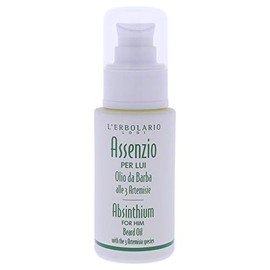 LErbolario L'erbolario beard oil for him - absinthium - made with sesame, safflower, avocado, olive and sunflower oils - softens beard and skin, adds 