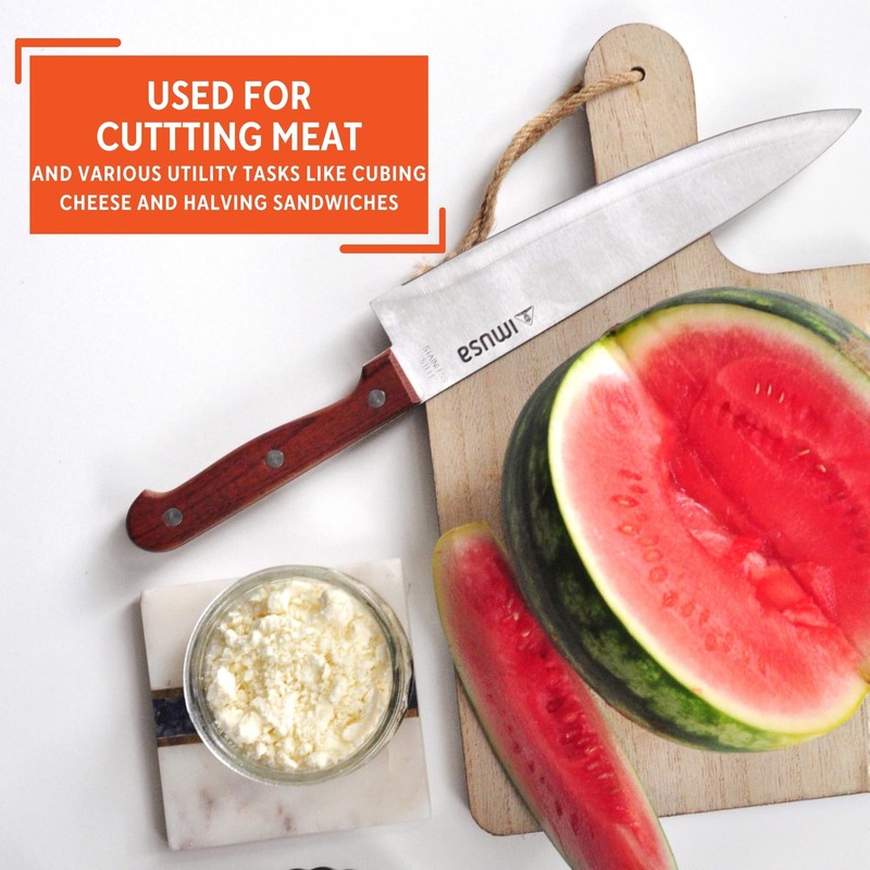 IMUSA 8in Stainless Steel Chef Knife with Wood Handle