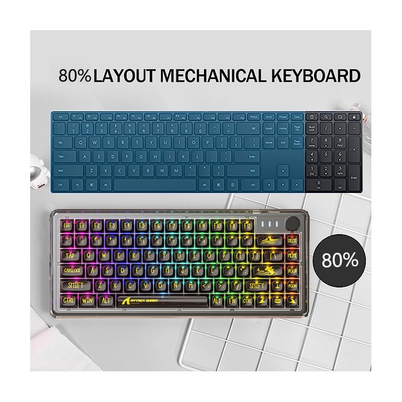MAGIC-REFINER 81 Keys Compact Gaming Keyboard and Custom Coiled USB