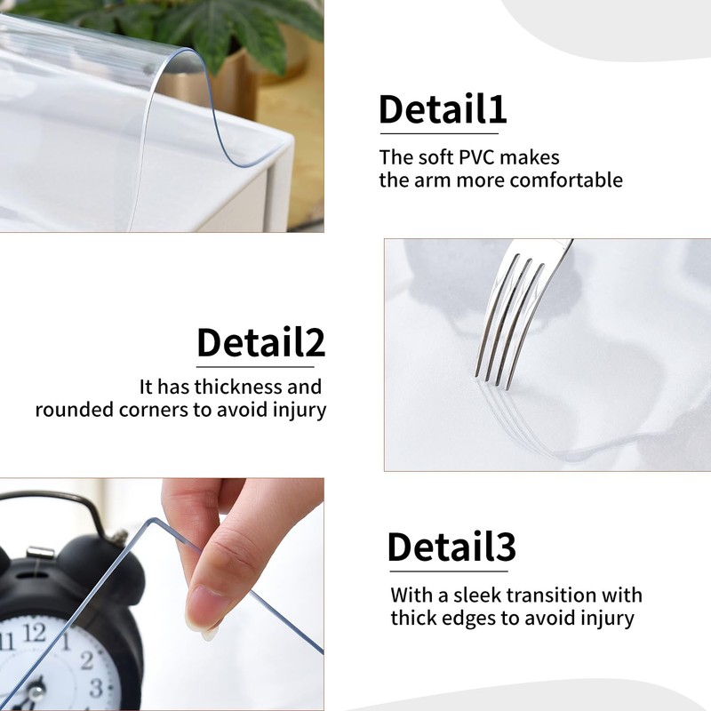 LBJFYHJN Clear Desk Mat, Non-Slip PVC Clear Desk Pad, Desk