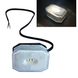 MelTruck LED Outline Light 12 V 24 V E9 IP69 Reflector Trailer Caravan Truck White Angle Holder QS075 Quick Connection Reverse Polarity Proof Shockproof (1st White, 1 Piece)