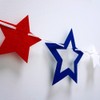 FAZHBARY 2 Pack Felt Patriotic Star Garland Red White Blue