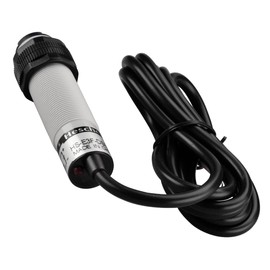 Heschen M18 Column Infrared Photoelectric Proximity Switch, Diffuse Reflection Type, E3F-DS100P2, Detection Distance 10-100CM, 10-30VDC 200mA, PNP Normally Closed (NC), 3 Wires