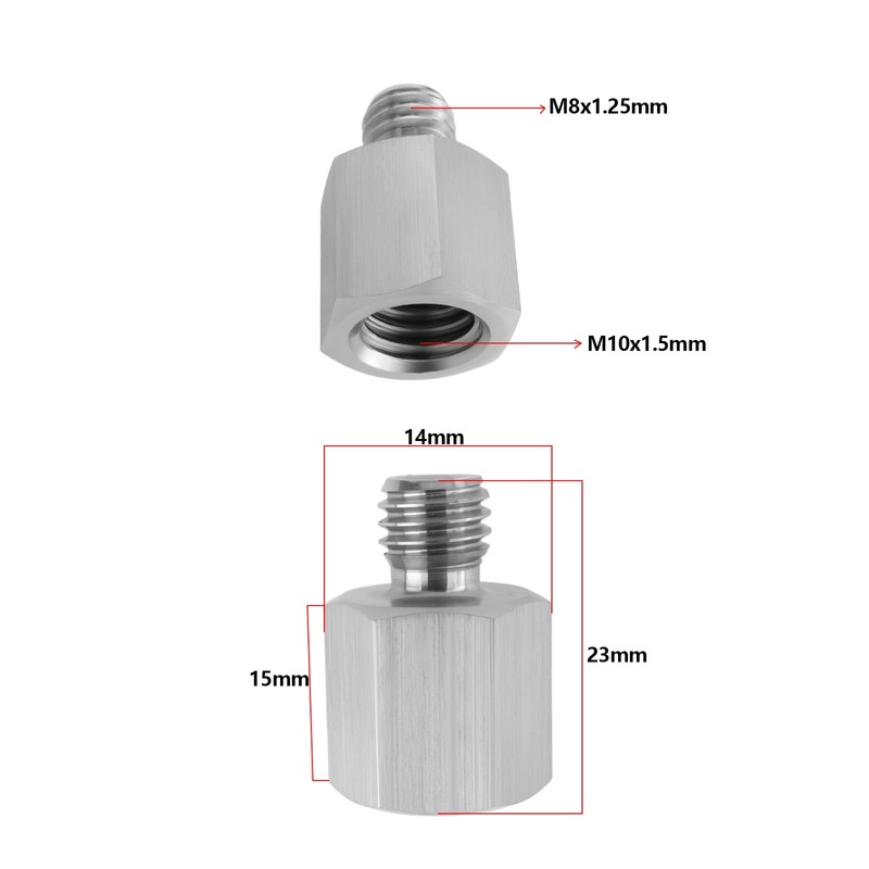 LT Easiyl 2pcs Female 10mm to Male 8mm Screw Thread