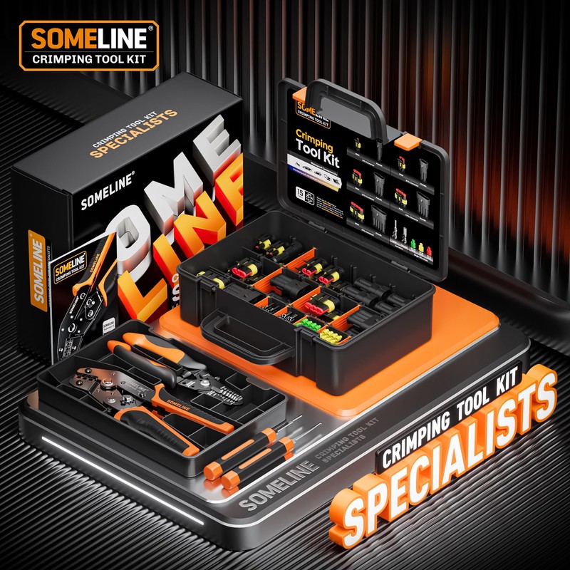 SOMELINE Crimping Tool Kit, Waterproof Automotive Electrical Connectors Electrical Wire