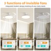 48 inch White Slim Retractable Ceiling Fan with Light and