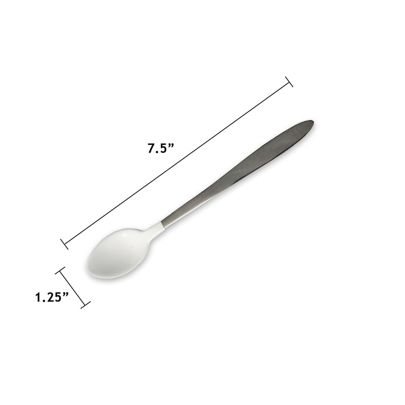 Rehabilitation Advantage Long Teaspoon with Plastisol Coating, White