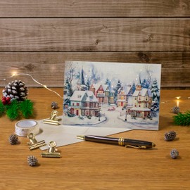 GreenLine Advent Calendar Card, Pack of 5 Including Envelope, Advent Calendar Cards with Doors, Folding Card, Congratulations Card Made of 100% Tree-Free Sugarcane Paper, Skorpion Christmas Cards