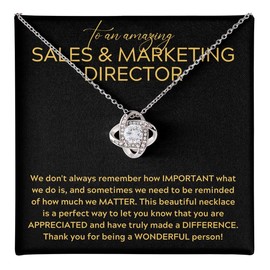 Sales and Marketing Director Necklace Message Card Box Love Knot Mahogany - We Don't Always Remember - Appreciation Sales Business Coworker
