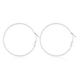 70s 80s Round Circle Earrings Fluorescence Hoop Earrings Colorful Retro Neon Big Round Earrings for Women Jewelry Gifts-white
