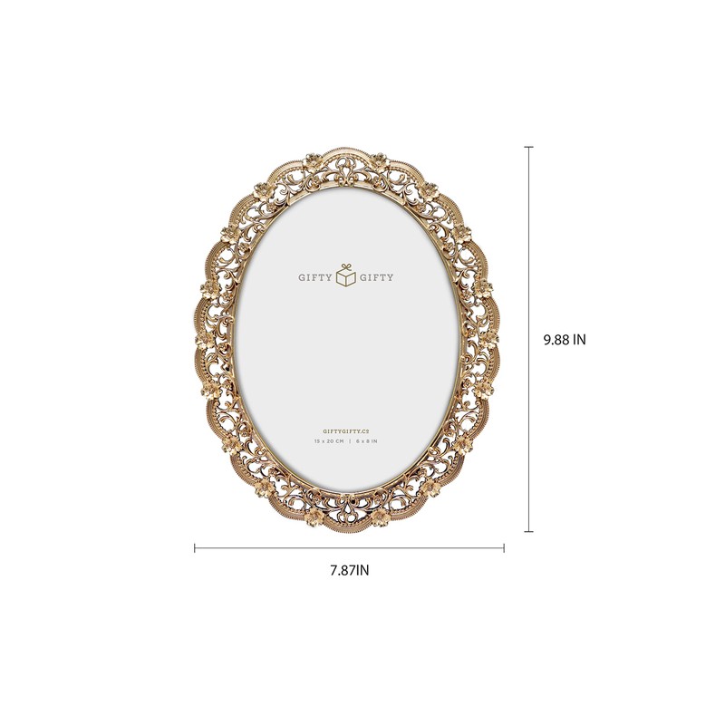 GIFTY GIFTY Victorian Oval Photo Frame / 6x8 In |