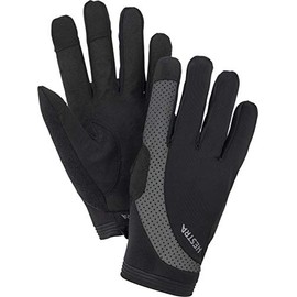 Hestra Apex Reflective Long Bike Glove - 5-Finger Glove for Biking - Black - 9