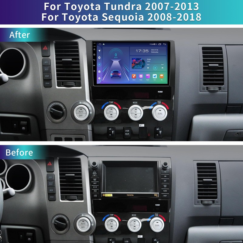 Android 13 Car Stereo for Toyota Tundra 2007-2013 Sequoia 2008-2018