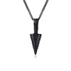YQSLIN Mens Arrow Chain Necklace for Men Stainless Steel Black
