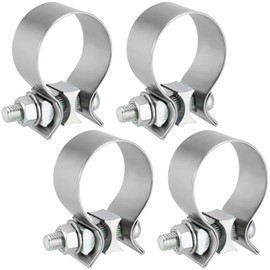 JOIKIT 4 PCS 1.75 Inch 1 3/4 Exhaust Clamp, Butt Joint Exhaust Band Clamp Sleeve, Stainless Steel Exhaust Coupler for OD Exhaust Pipes, Mufflers