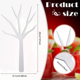 Baderke 4 pcs Bloody Mary Tree Branches Skewers Stainless Steel Cocktail Picks Bloody Mary Garnish Tree Bloody Mary Accessories Gift for Drinks Lovers(Bright Style)