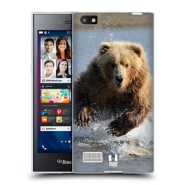 Head Case Designs Grizzly Bear Jumping Wildlife Soft Gel Case Compatible With BlackBerry Leap