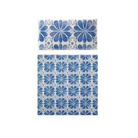 Creative Co-Op 20-Piece Paper Napkins with Pattern, Blue and White