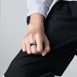 SIMPLGIRL Retro Viking Alphabet Celtic Ring Classic Titanium Steel Nordic Viking Ring for Men Irish Celtic Knot Rings Jewelry Gifts for Men Father Husband Boyfriend Size 8