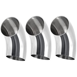 SENJEOK 3 PCS 3 Inch 90°Mandrel Bend Elbow, 304 Stainless Steel Elbow Thickness 2mm/0.08 Inch 90 Degree Exhaust Pipe Elbow for Car Modified Exhaust Elbow Pipes, Stair Handrails