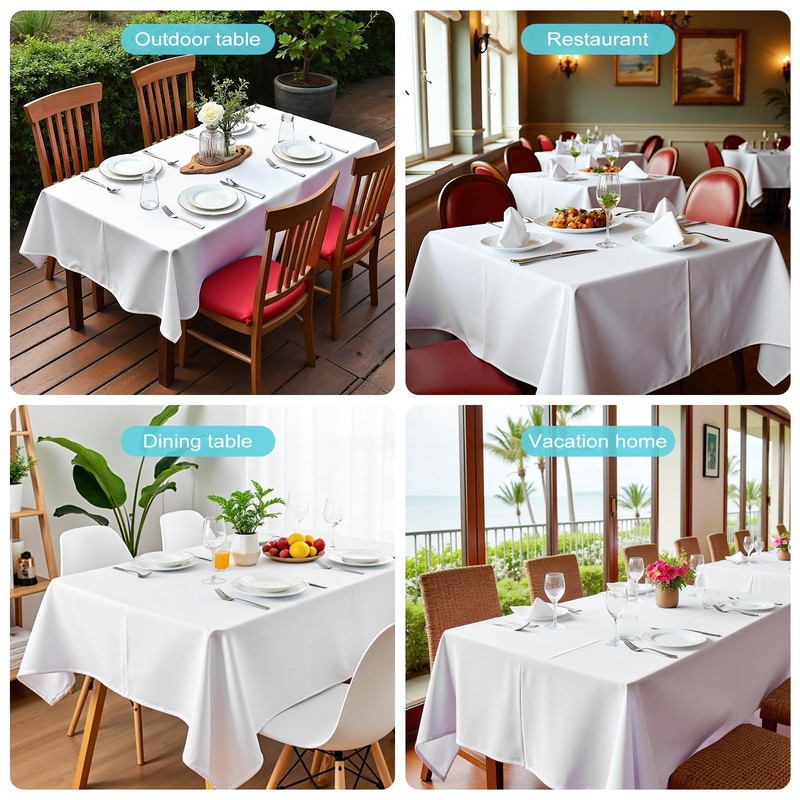 EOGRFW 2 Packs White Square Tablecloth, Table Cloth 140x140 cm/55"x55",