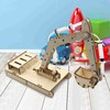 Manual DIY Model Toy Hydraulic Wooden Excavator Assembly Model Set