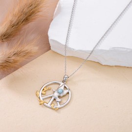 ZPMMPZ Peace Sign Necklace 925 Sterling Silver Peace Sign Dove Pendant Necklace Peace Sign Jewelry Gifts for Women